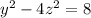 y^2-4z^2=8