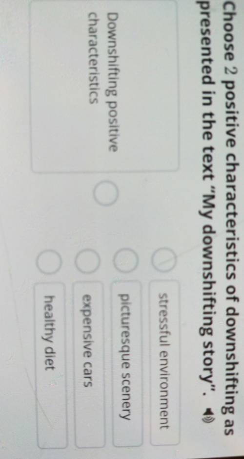 Choose positive characteristics of downshiftung as presented in the text my downshifting stit​