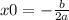 x0 = - \frac{b}{2a}