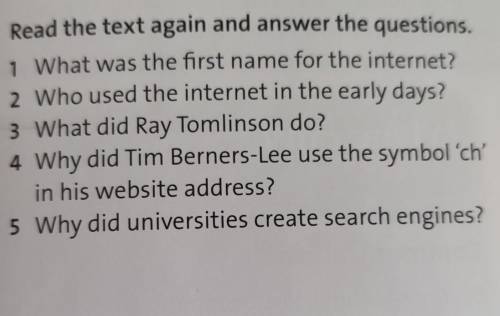 1 What was the first name for the internet?2 Who used the internet in the early days?3 What did Ray