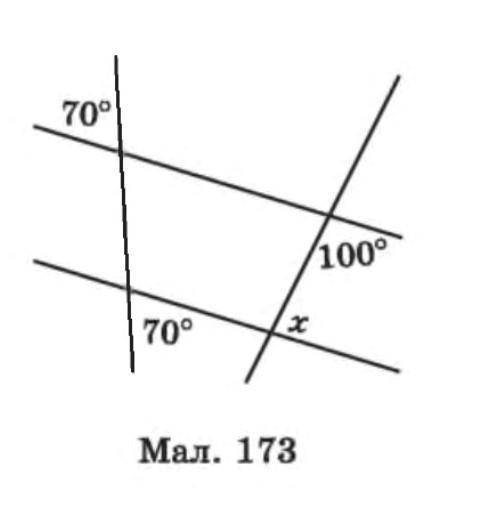 За малюнком 173 знайдіть градусну міру кута х.​