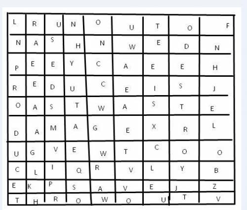 1) Find nine verbs in the wordsearch. Which five verbs in the wordsearch have a negative meaning? 2)