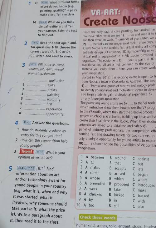 Read the text again and, for questions 1-10,choose the correct answer A, B, C or D) ​