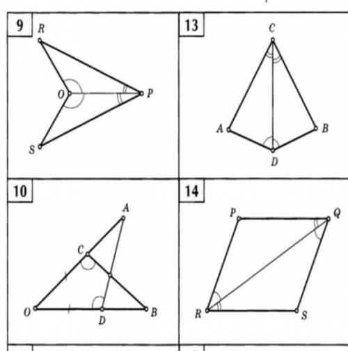 9 ,13,14 доказать равенство треугольников​