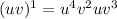 (uv) {}^{1} = u {}^{4} v {}^{2} uv {}^{3}