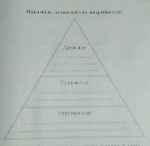 Рассмотрите рисунок, заполните пирамиду потребностей собственными примерами.​