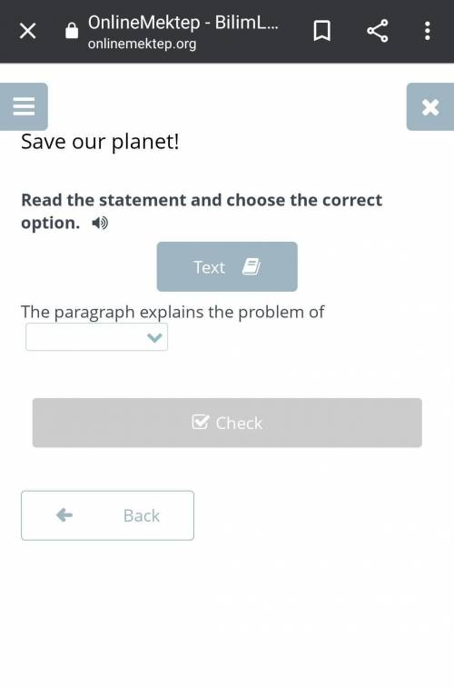 Read the statement and choose the correct option.The paragraph explains the problem of ​