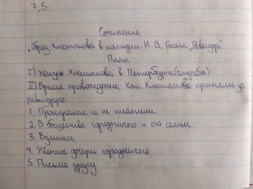 Образ Хлестакова (по комедии Н.В Гоголя «Ревизор») С планом мне надо здать к 14:00