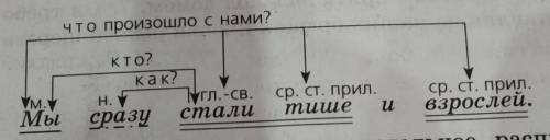 Сделать разбор предложения, как на картинке. Наша дружба- солнца яркий свет.​