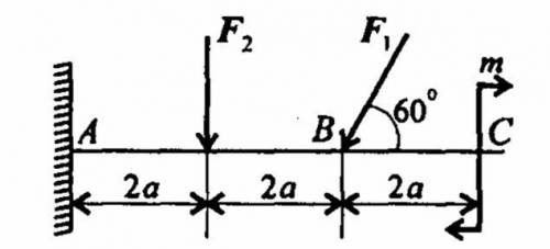 решить задачу по технической механике! Задание: Определить величины реакций опор в заделке одноопорн