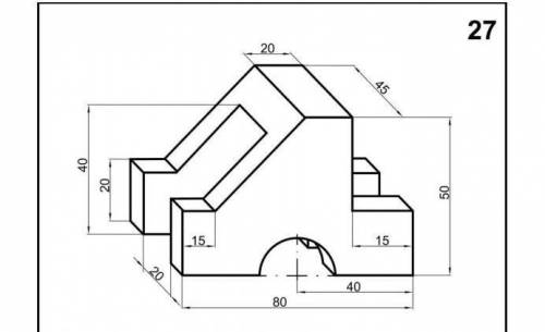 Начертить 3 видаверх,слева и лицевая сторона​