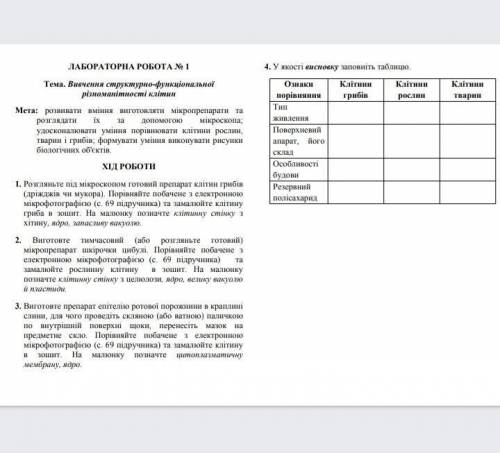 Добрый день. Очень нужно сделать лабораторную работу 1 по биологииСрок сдачи сегодня 29 ноября (если