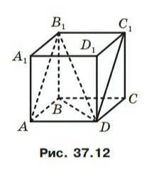 Дано куб ABCDA1 B1C1D1 (рис. 37.12).1) Серед наведених кутів укажіть лінійний кут двогранного кута,