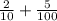 \frac{2}{10}+\frac{5}{100}