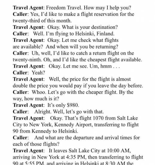 1. What date is flight reservation going to be? A) 21 B) 22 C) 23 D) 24 2.What is the man's destinat