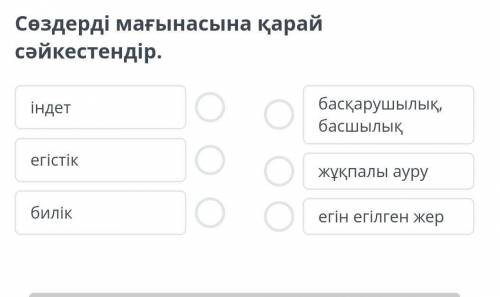 Сөздерді мағынасына қарай cәйкестендір.​