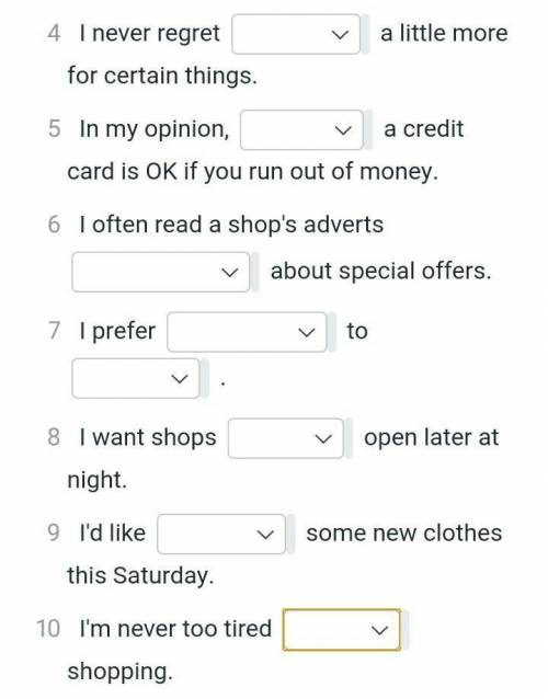 4.to pay/paing 5.to use/using6.to find out/finding to7.to spend/spending7.save/saving8.to be/being9.