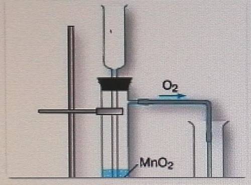 Для получения кислорода из пероксида водорода был собран прибор,как показано на рисунке. Выберите дв