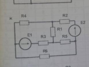 До ть рішити задачу з електотехніки E2=15;R1=5;R2=1;R3=2;R4=3;R5=1;R6=3 E1-?