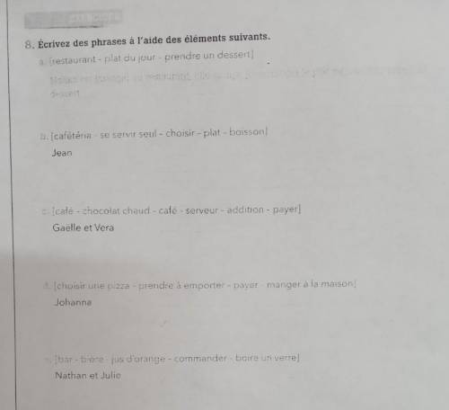 я по французскому ничего не понимаю извиняюсь за качество фото учительница скинула