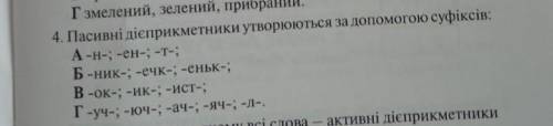 За до яких суфіксів творяться пасивні дієприкметники?​