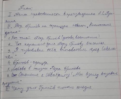 Напишите сочинение по повести А.С. Пушкина Капитанская дочка по плану надо.​