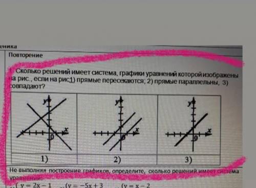 Очень сколько решений имеет система графики уравнений которой изображены на рисунке. ​