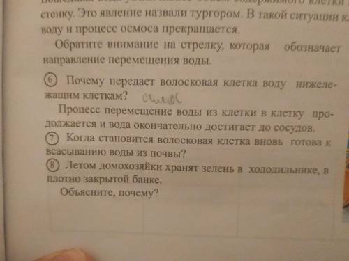 Тема : Диффузия , Осмос -Почему передает волосковая клетка воду нижележащим клеткам -Когда становитс