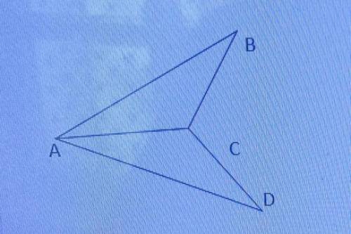 Так как AD=AB и BC=DC, то ΔВАС=ΔDAC. По какому признаку? ​