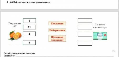 Найдите соответствие раствора среде​