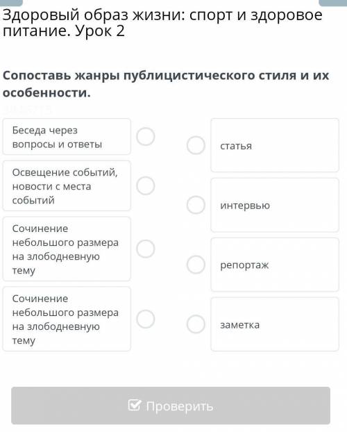 Сопоставь жанры публистического стиля и их оссобенности​