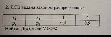 Числовые характеристики случайной величины. ДСВ задана законом распределения