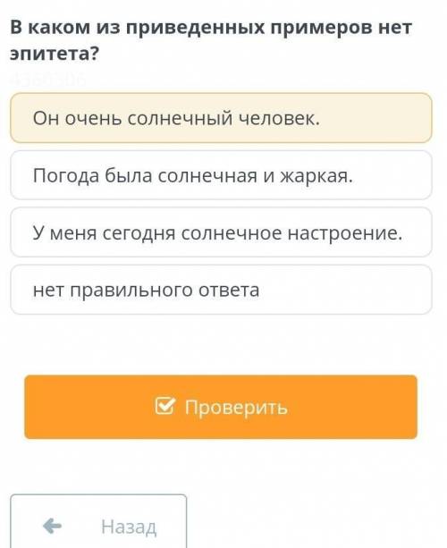 В каком из приведённых примеров нет эпитета ​