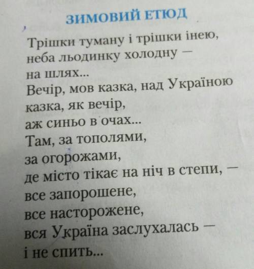 Словесно намалюйте пейзаж, який ви побачили в Зимовому етюді