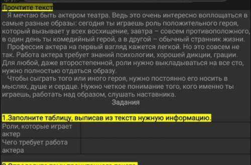 Заполните таблицу,выписав из текста нужную информацию​