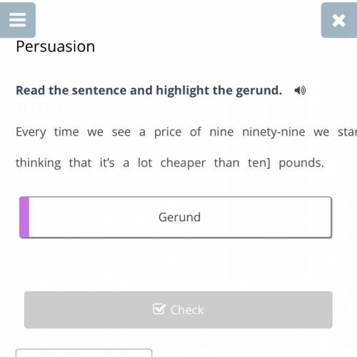 Read the sentence and highlight the gerund.