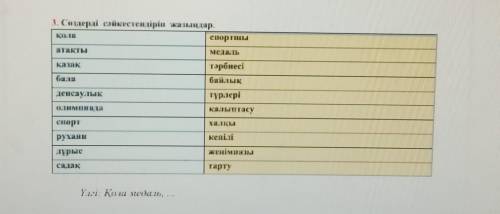 3. Сөздерді сәйкестендіріп жазындар.​