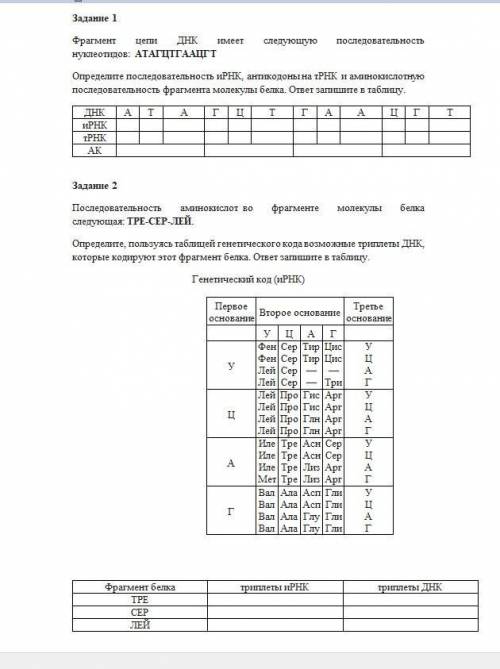 с контрольной по Биологии 9-ого класса. Всего два задания!