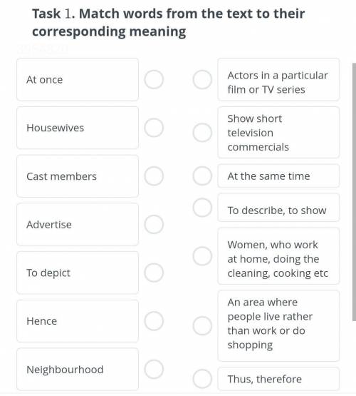 Task1.match words from the text to their corresponding meaning​