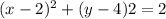 (x - 2) ^{2} + (y - 4)2 = 2