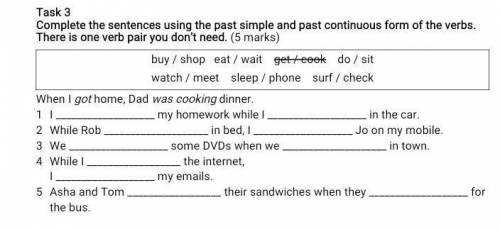 Task 3 Complete the sentences using the past simple and past continuous form of the verbs. There is