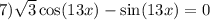 7) \sqrt{3} \cos(13x) - \sin(13x) = 0