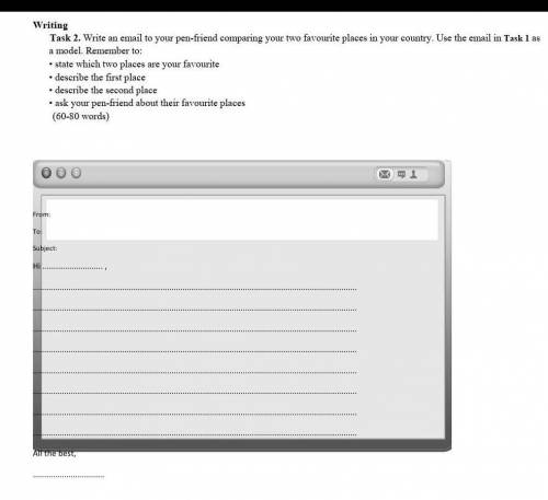 Task 2. Write an email to your pen-friend comparing your two favourite places in your country. Use t