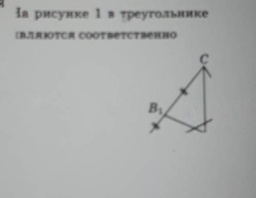 1. На рисунке изображен треугольник ABC. Укажите названия следующих элементов на рисунке (медиана, б