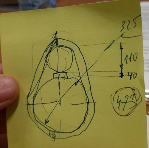 Два барабана и плоскость между ними образуют ременную передачу. Необходимо найти длинну этого ремня,