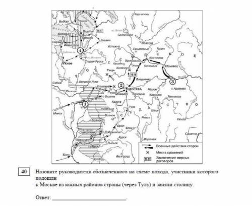 Помагите мне Назовите руководителя обозначенного на схеме похода, участники которого подошли к Москв