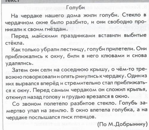 1. Какие чувства вызвал у тебя прочитанный текст? «Голуби»