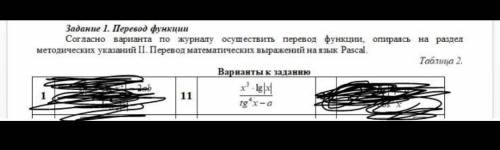 решить дз по информатике ,формула переведена: Y:=(exp(3*ln(x)))*(ln(abs(x))/ln(10))/(sin(x)/cos(x)-а