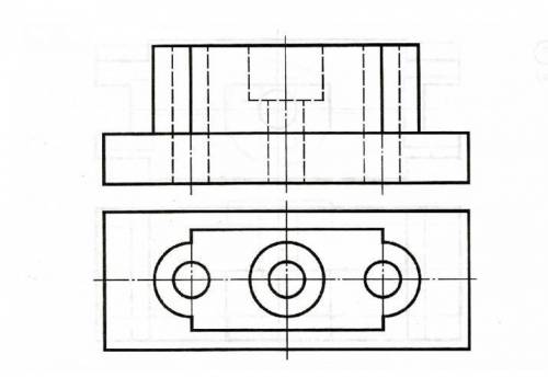 ЧЕРЧЕНИЕ Нужно показать разрез (на верхней ) (соединения половины вида и половины разреза)