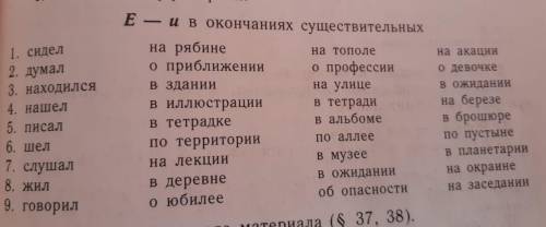 Выделить окончание существительных, указать падеж и склонение